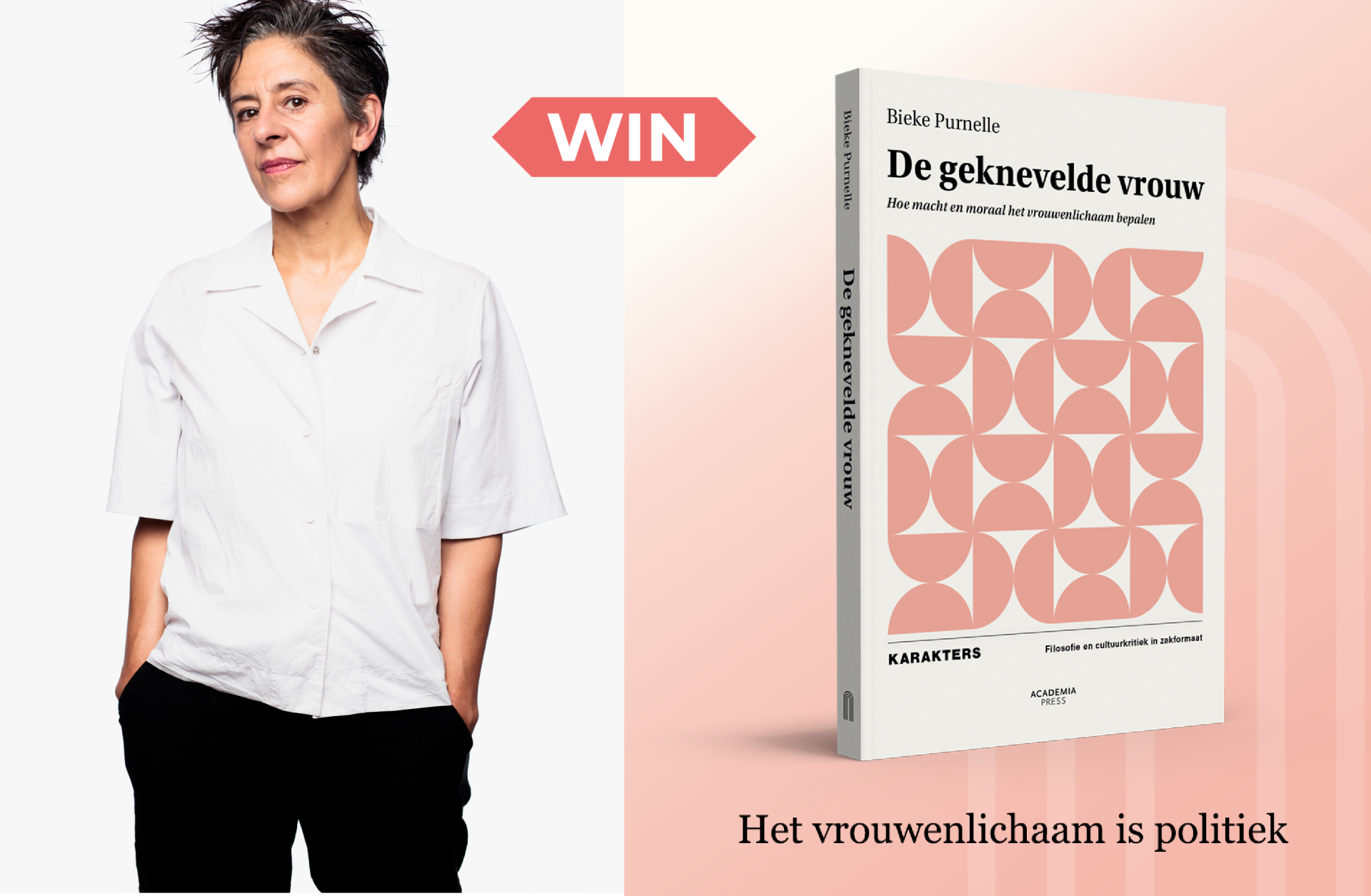 Markant nieuws december 2025 portret boek Bieke Purnelle De geknevelde vrouw abortus hoofddoek gelijke kansen